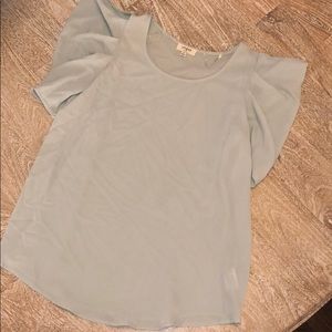 Umgee small blouse green poofy sleeves